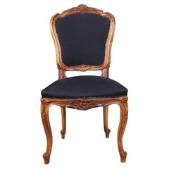 Silla rococó de nogal del siglo XIX