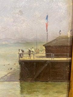 19th Century Roger Jourdain Oil on Panel Seascape