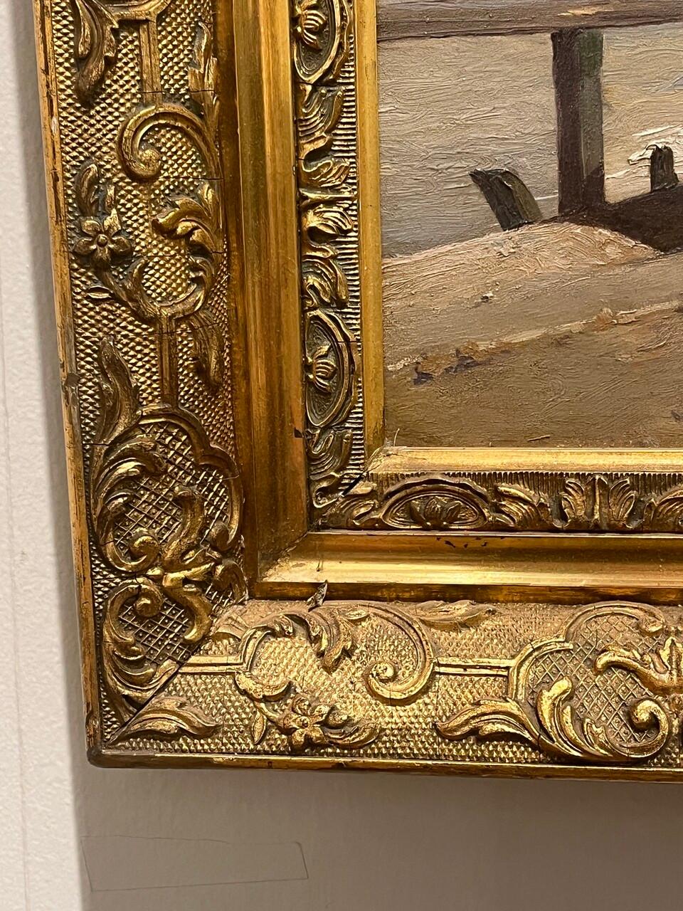 Wood 19th Century Roger Jourdain Oil on Panel Seascape