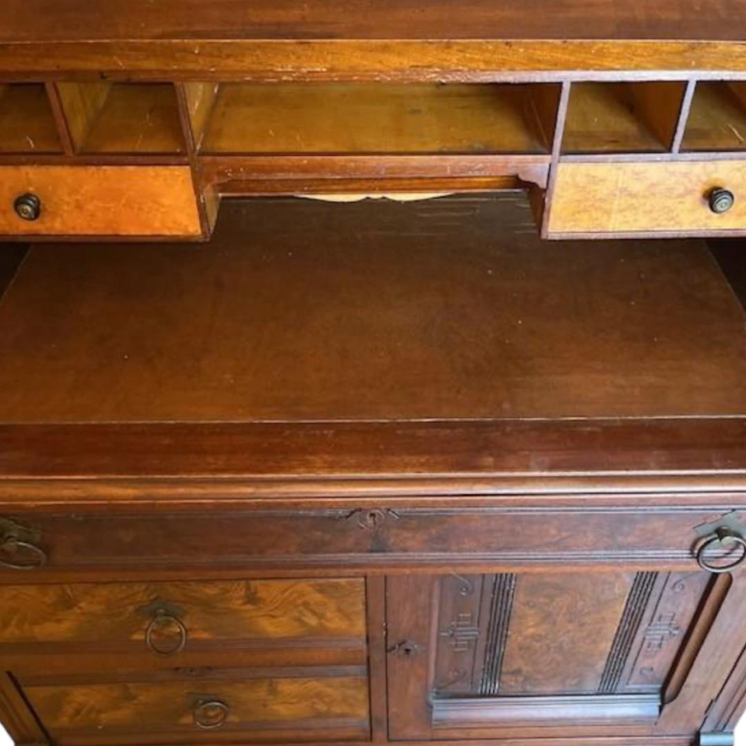 Rolltop-Schreibtisch und Bücherregal aus dem 19. (19. Jahrhundert) im Angebot