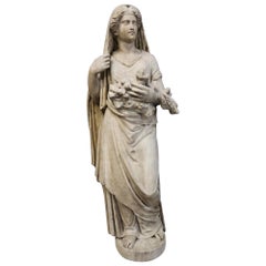 19th Century Roman Classical Style Marble Statue of Fortuna