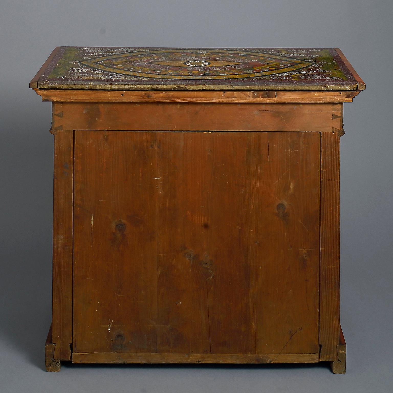 Inlay 19th Century Roman Pietra Dura, Topped Mahogany Console Table