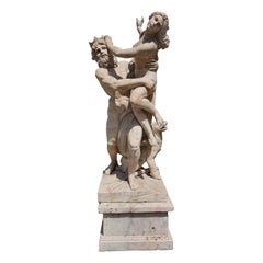 19th Century Roman Travertine Sculpture Finely Carved, Garden Furniture