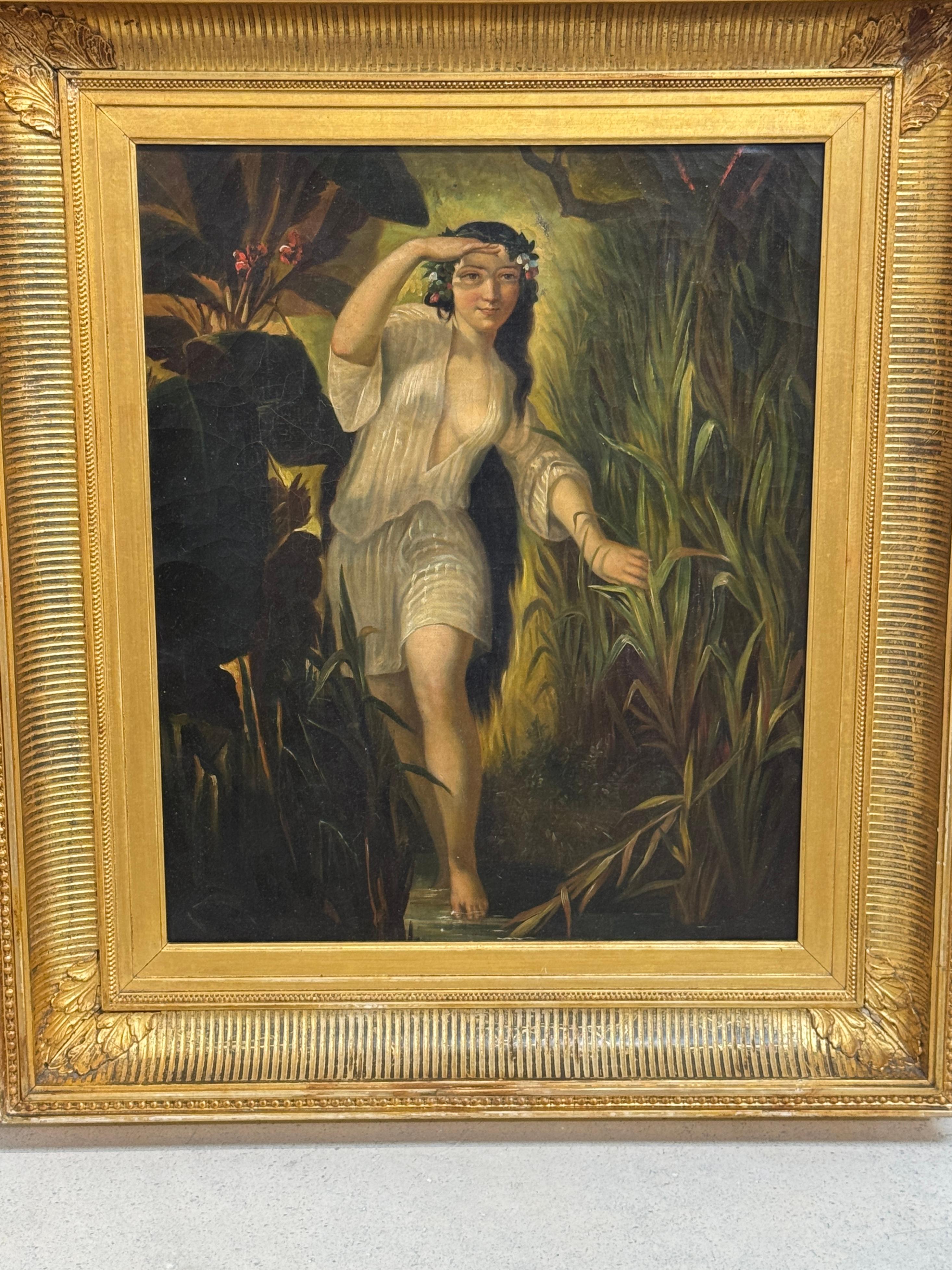 Romantique Peinture romantique du XIXe siècle de la Continental School, Undine / Ondine (nymphe d'eau) en vente