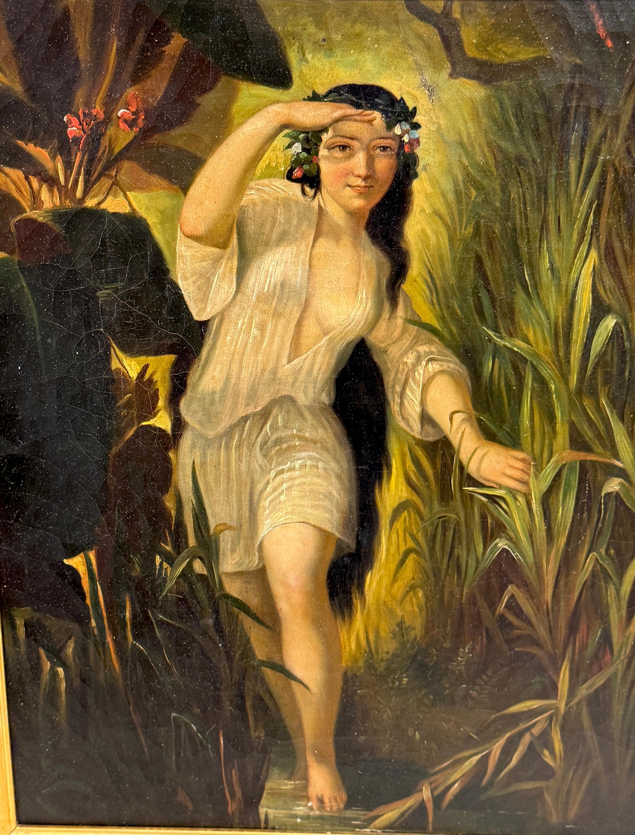 Européen Peinture romantique du XIXe siècle de la Continental School, Undine / Ondine (nymphe d'eau) en vente