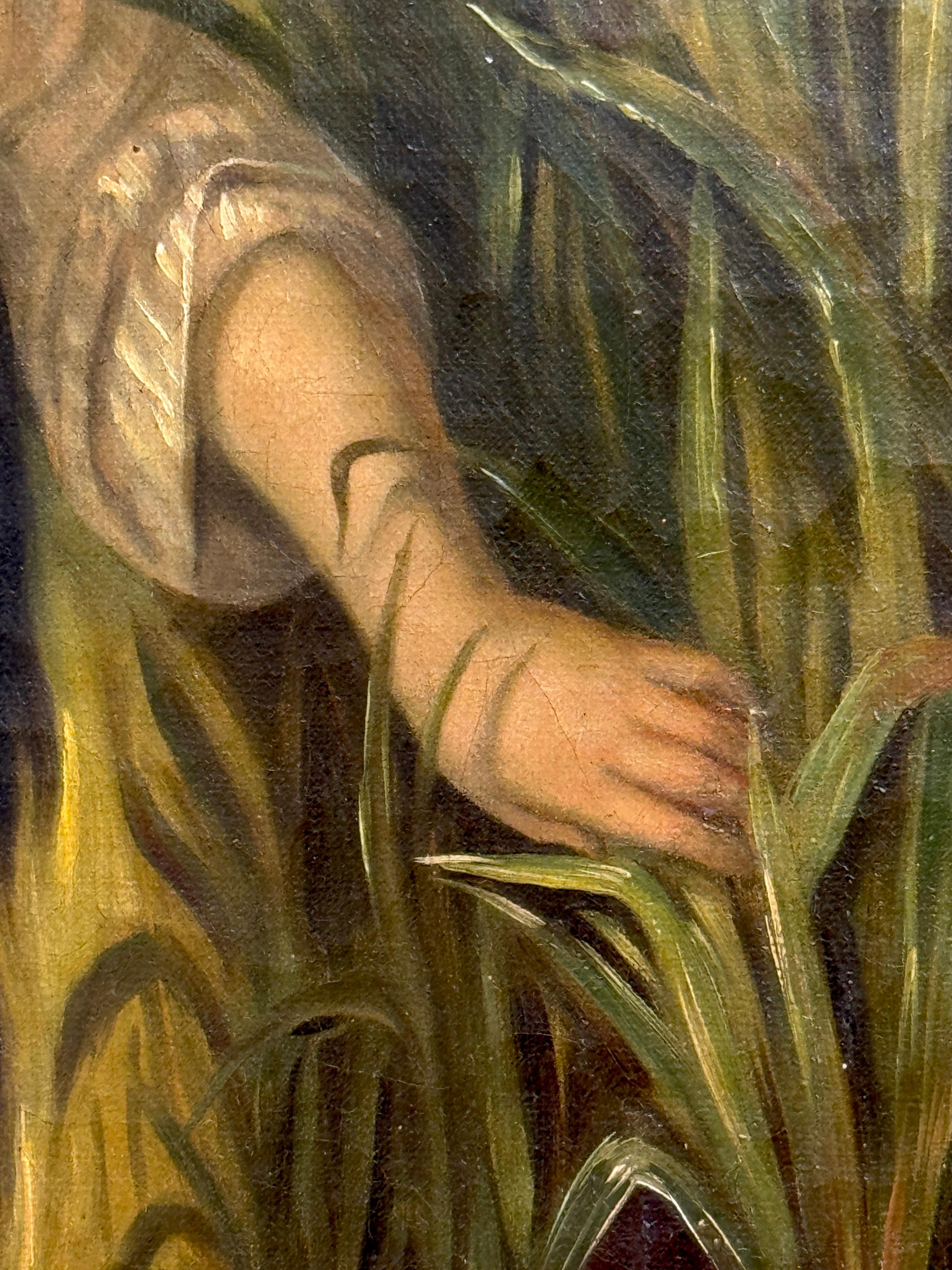 Peinture romantique du XIXe siècle de la Continental School, Undine / Ondine (nymphe d'eau) Bon état - En vente à West Palm Beach, FL