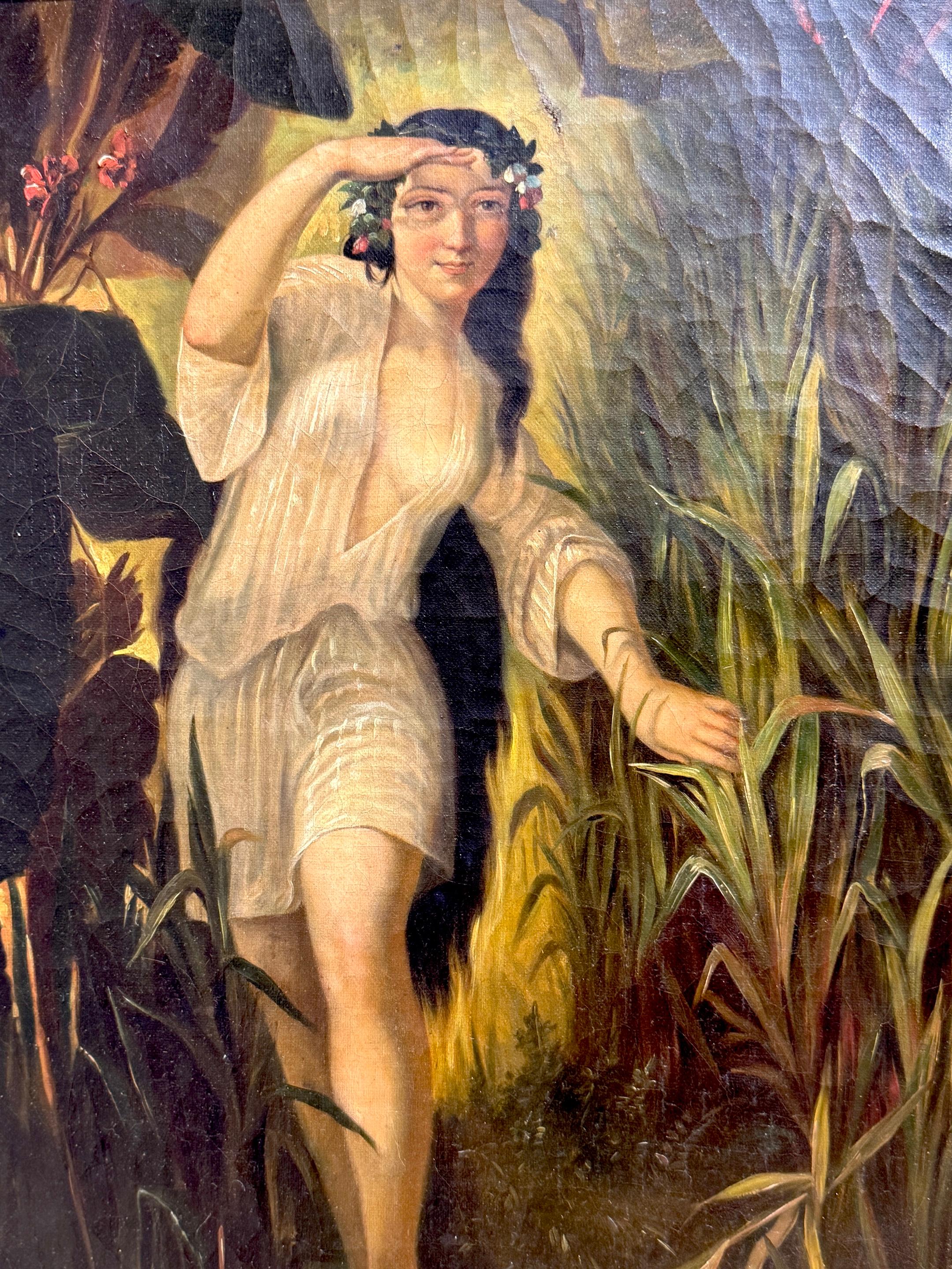 Peinture romantique du XIXe siècle de la Continental School, Undine / Ondine (nymphe d'eau) en vente 2