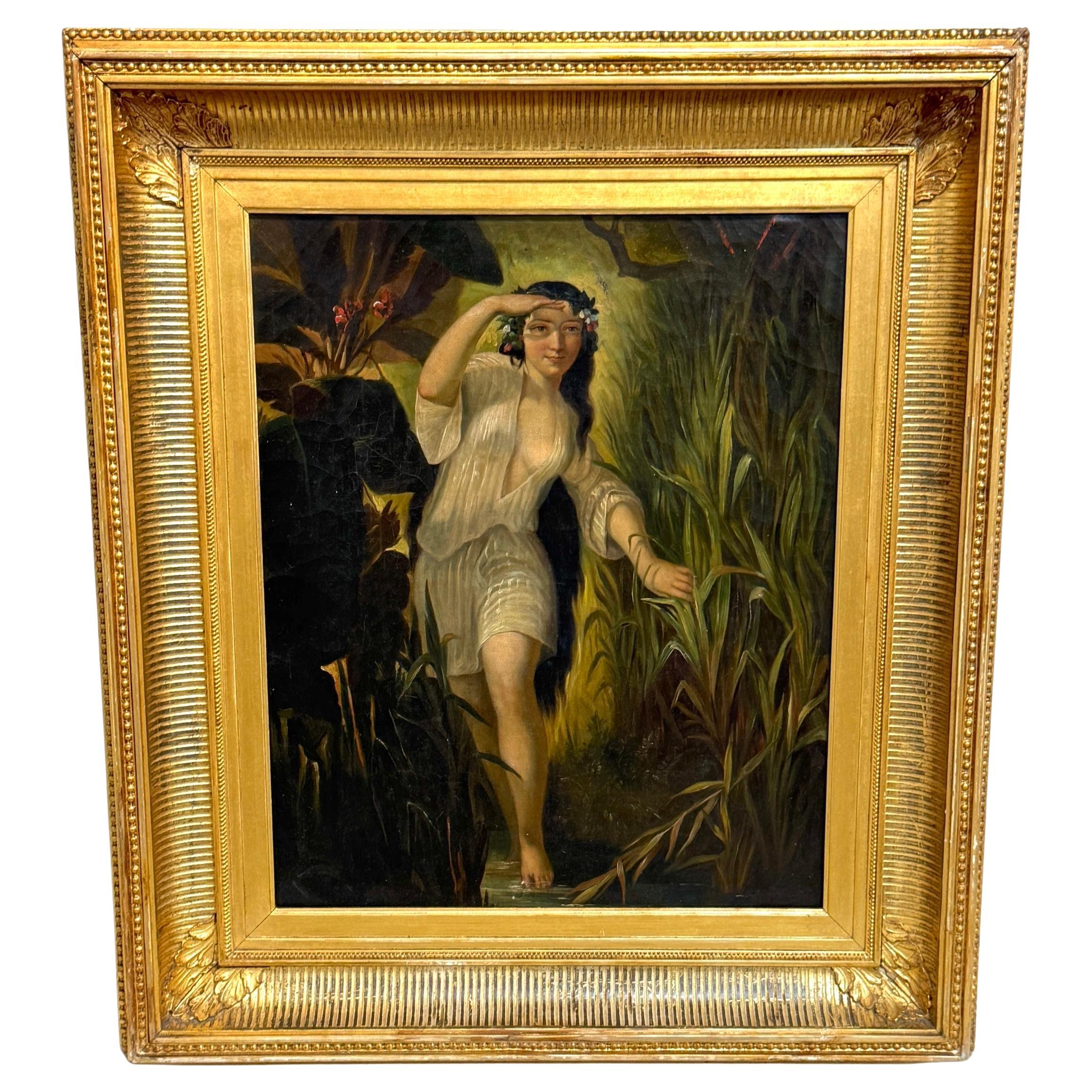 Peinture romantique du XIXe siècle de la Continental School, Undine / Ondine (nymphe d'eau) en vente