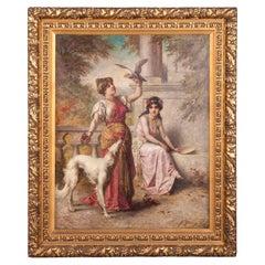 19th Century Romantic Oil Painting by Agapit Stevens