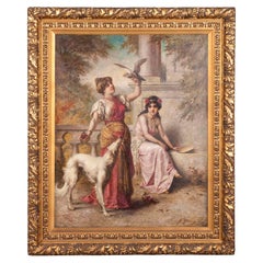 19th Century Romantic Oil Painting by Agapit Stevens