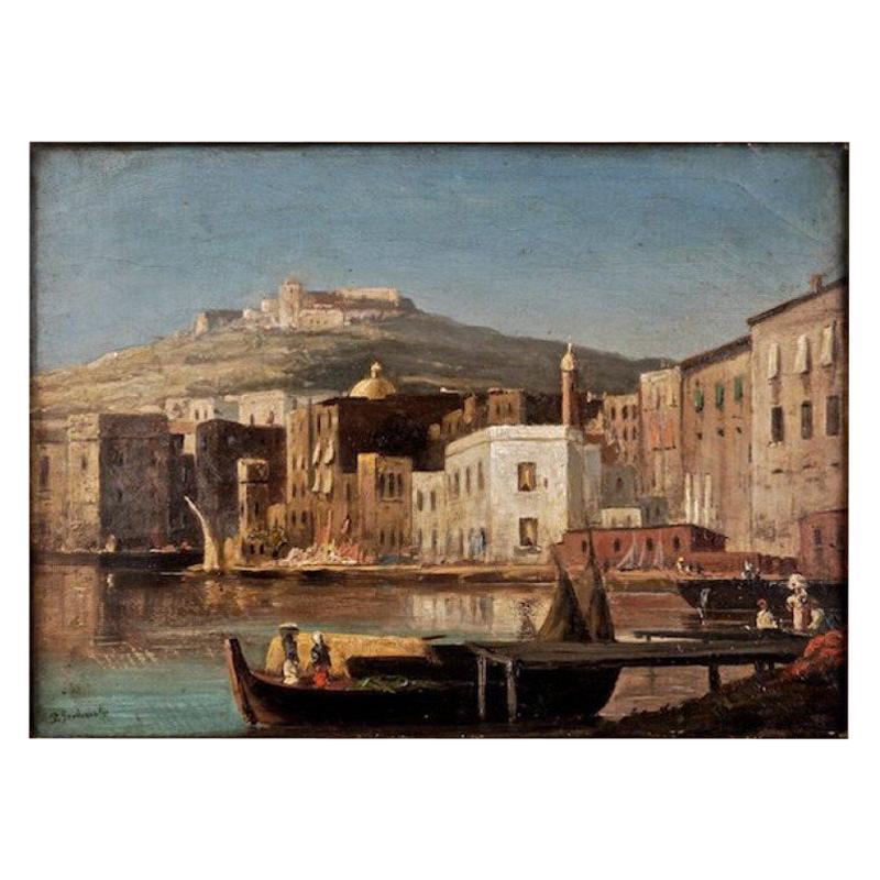 Pittura ad olio del XIX secolo in stile romantico Estate / P. Svedomsky / Pittore russo