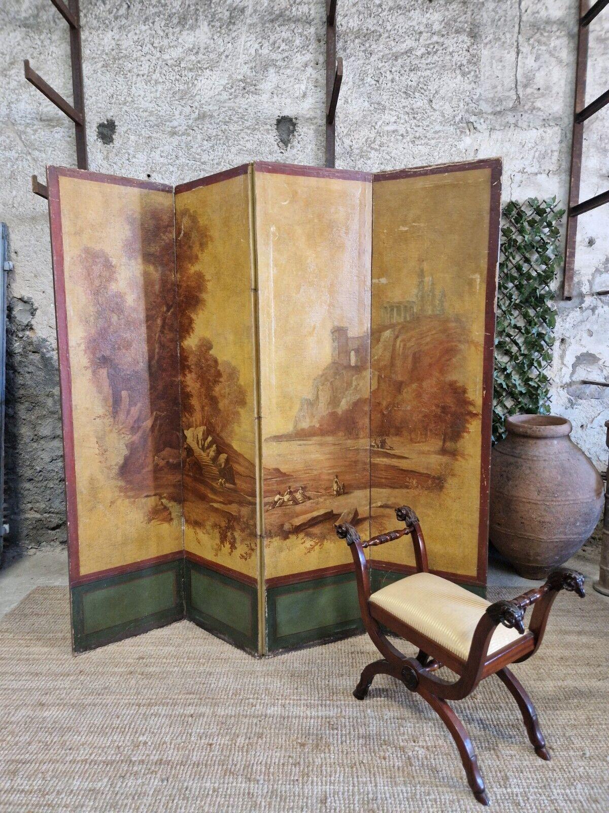 Neoclassical 19th Century Room Screen Divider French Paravent For Sale