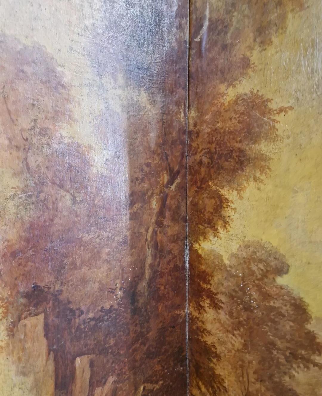 Wood 19th Century Room Screen Divider French Paravent For Sale