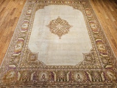 19th Century Indian Amritsar Room-Size Rug in Tan, Brown, Green