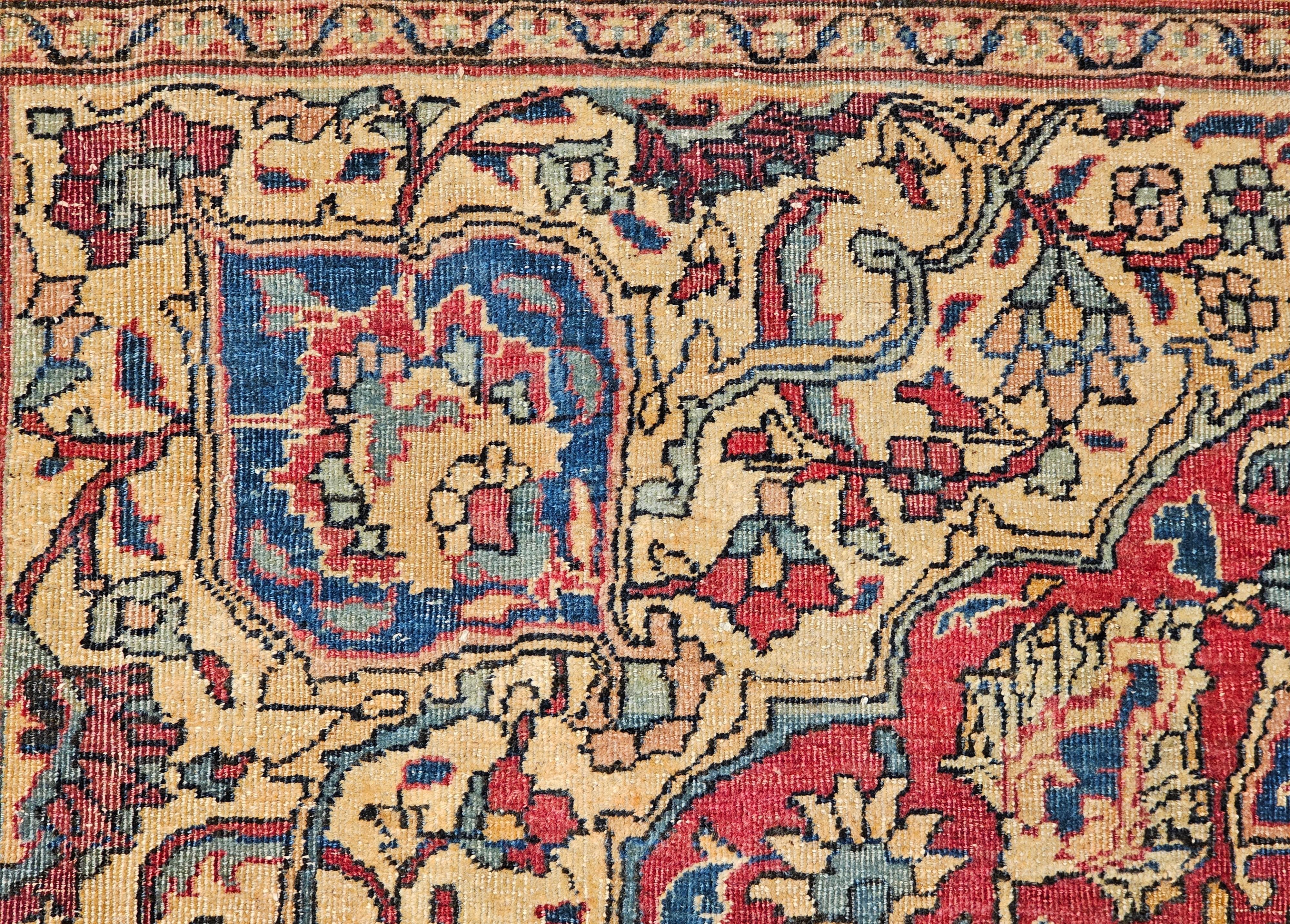 19. Jahrhundert Zimmer Größe Persisch Kerman Lavar im Angebot 5