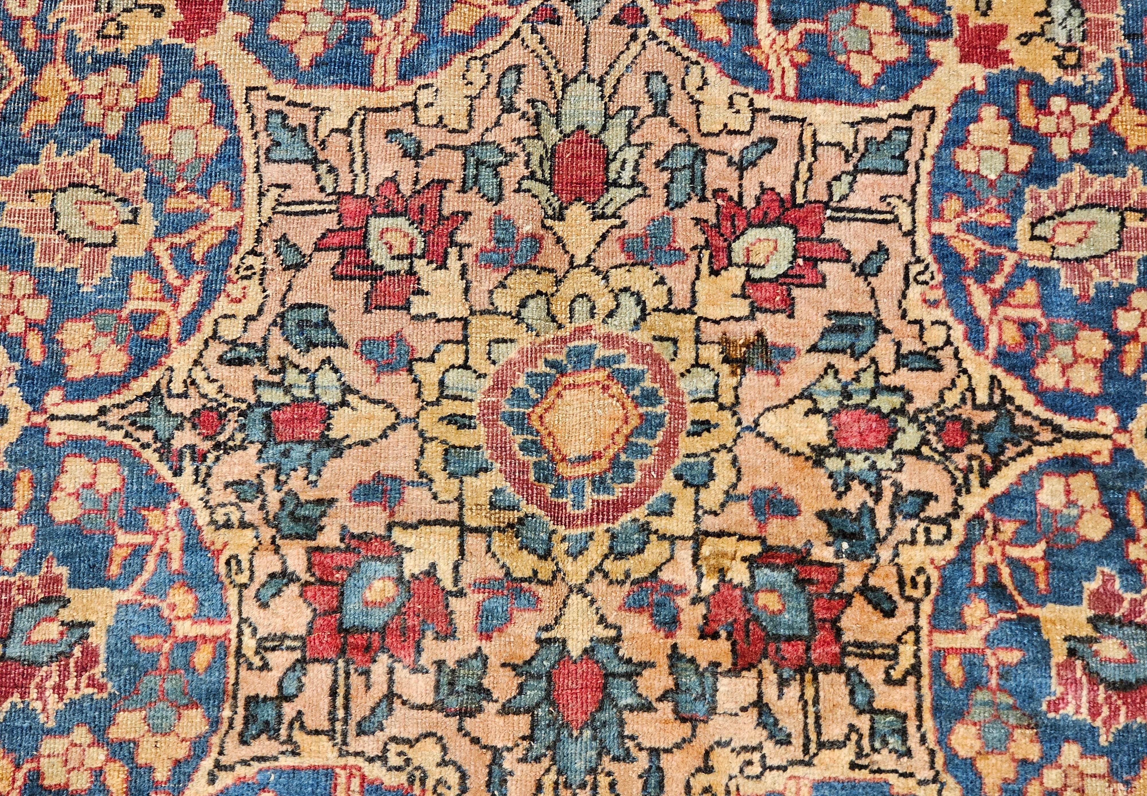 19. Jahrhundert Zimmer Größe Persisch Kerman Lavar im Angebot 6