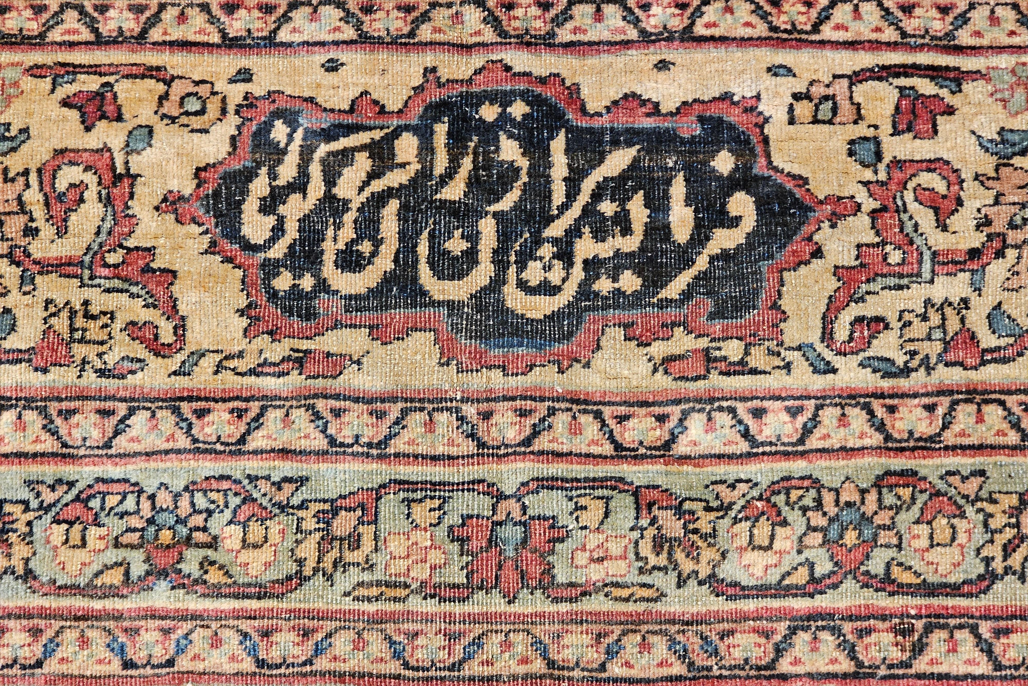 19. Jahrhundert Zimmer Größe Persisch Kerman Lavar im Angebot 2