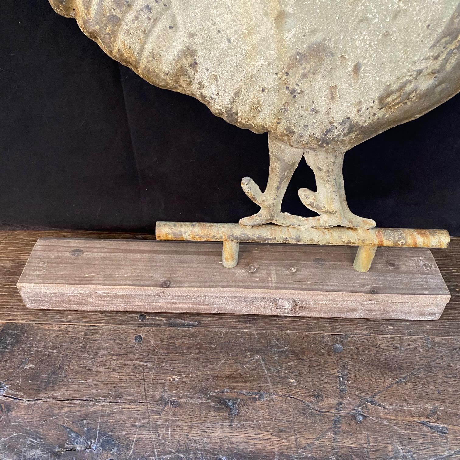 Mid-19th Century  19th Century Rooster Weather Vane Mounted on Stand Sculpture