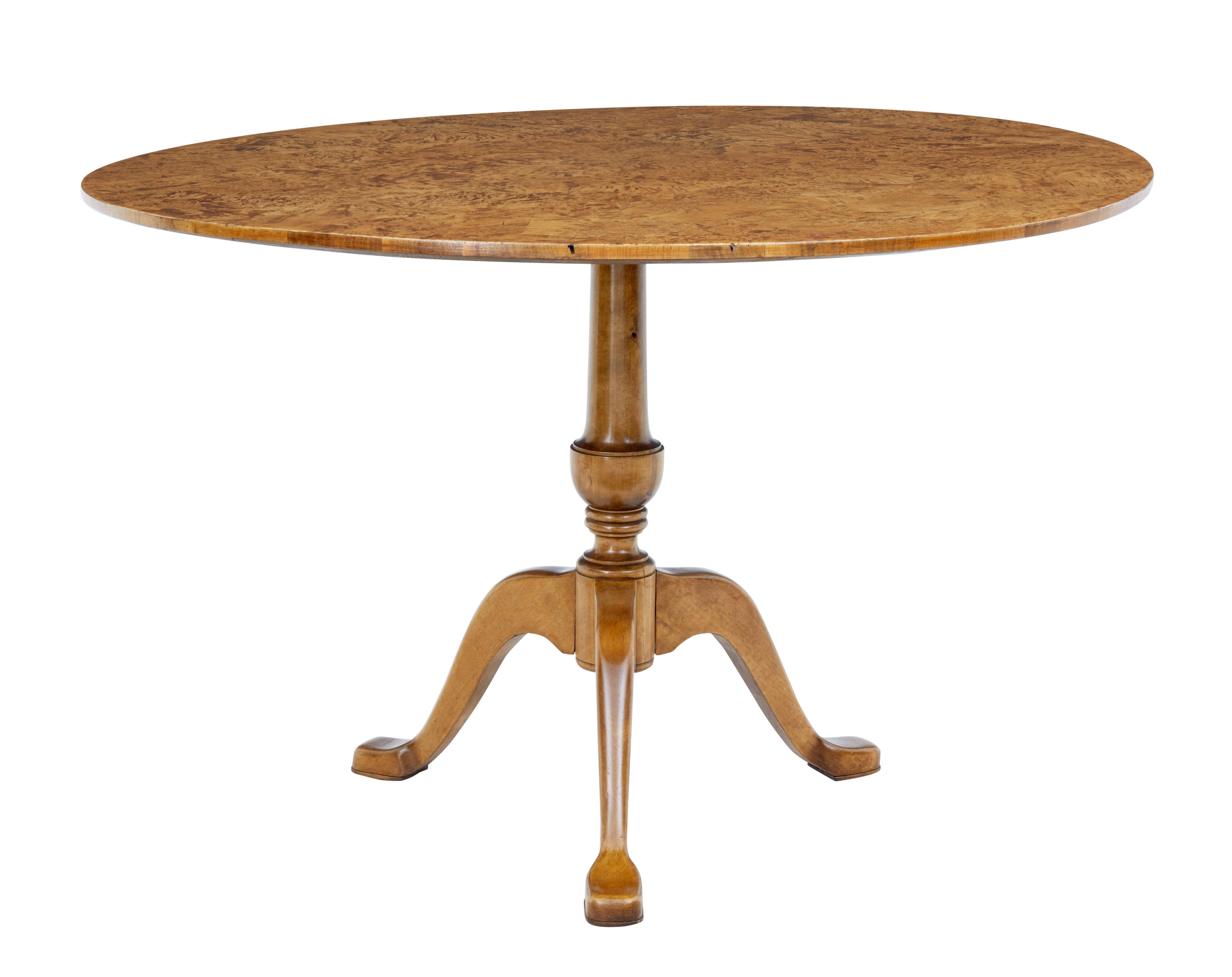 19th Century Root Veneer Circular Tilt-Top Table In Good Condition In Debenham, Suffolk