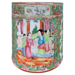 19th Century Rose Medallion Brush Pot