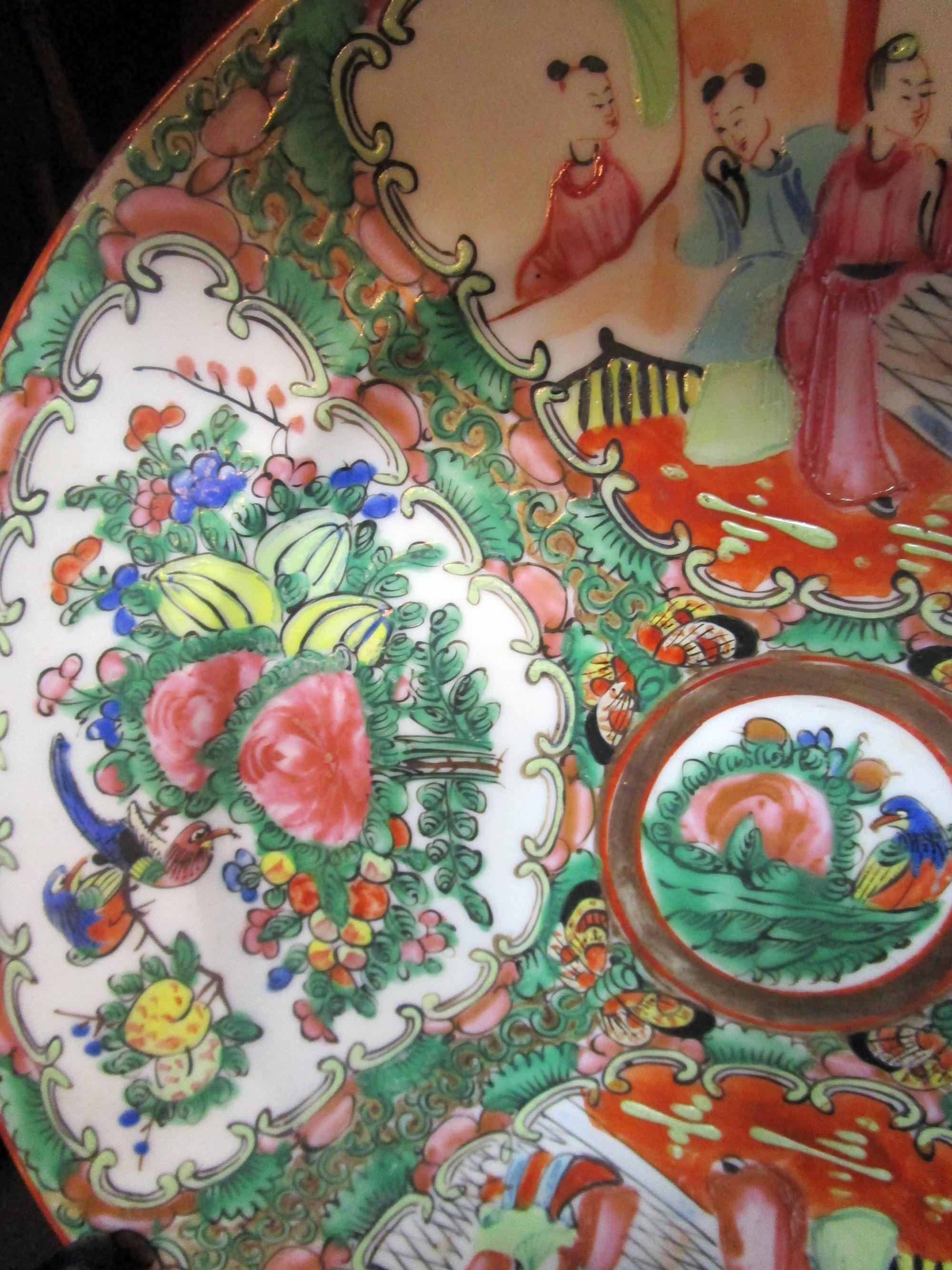 19th Century Rose Medallion Chinese Export Dinner Plate Set of Four 1