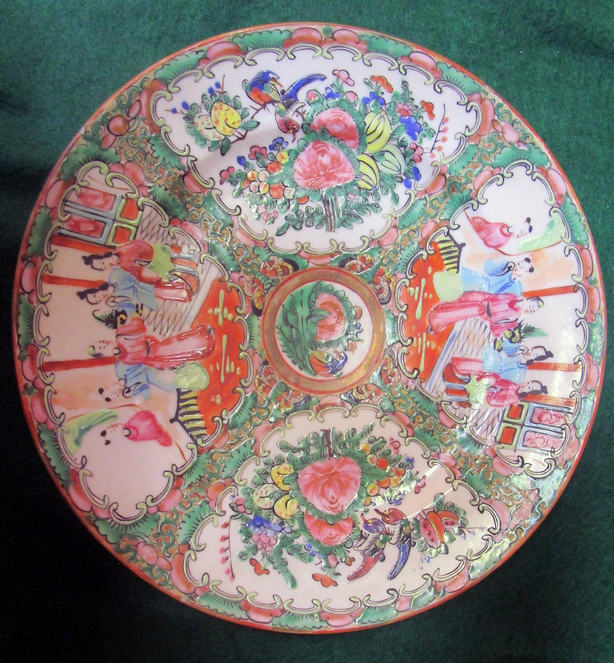 19th Century Rose Medallion Chinese Export Dinner Plate Set of Four 2