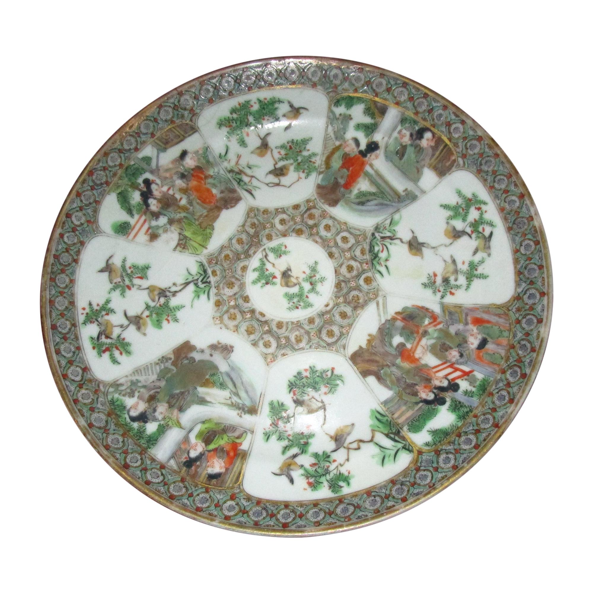 19th Century Rose Medallion Chinese Export Plate