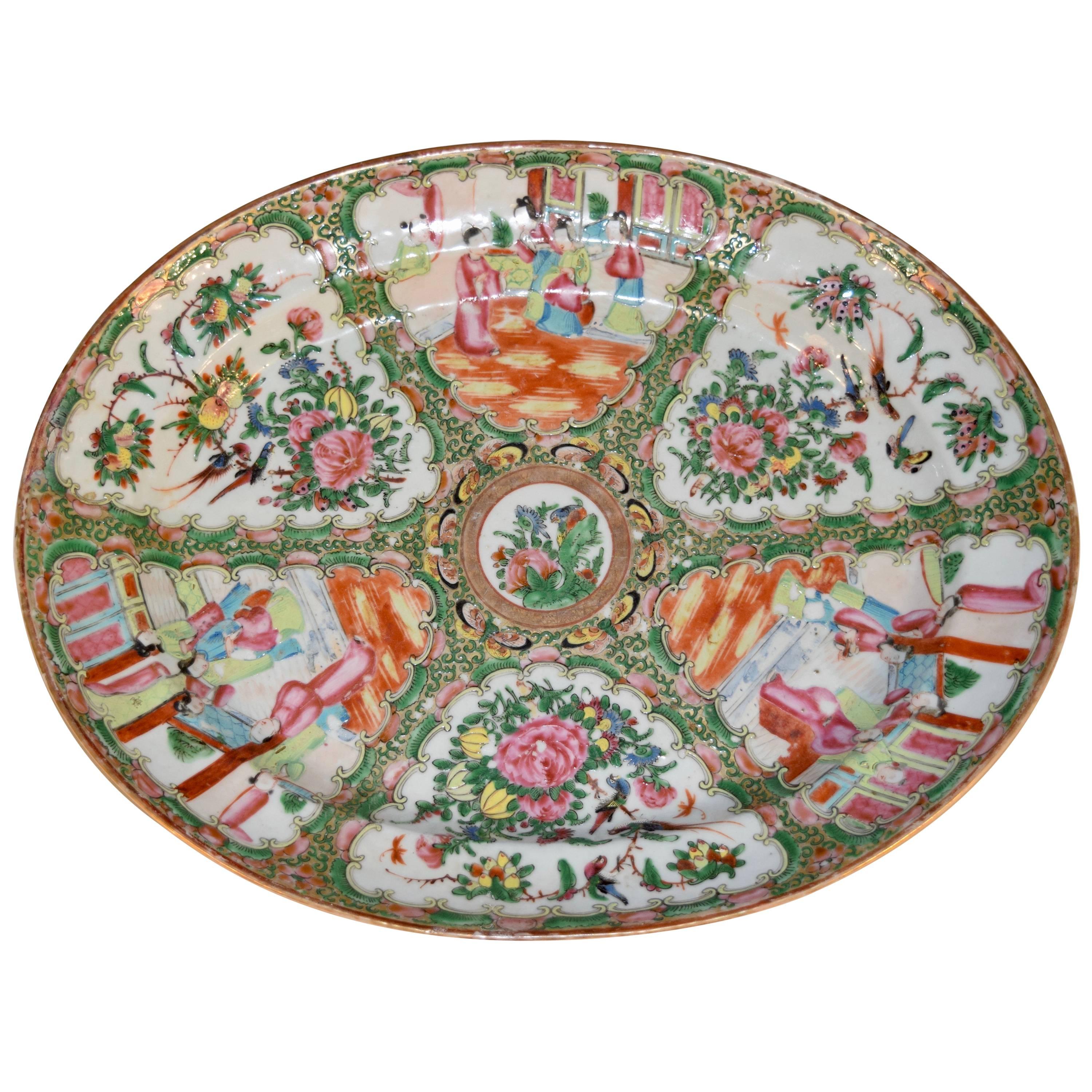 19th Century Rose Medallion Platter