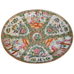 Antique 19th Century Rose Medallion Platter