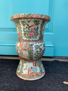 19th Century Rose Medallion Porcelain Vase