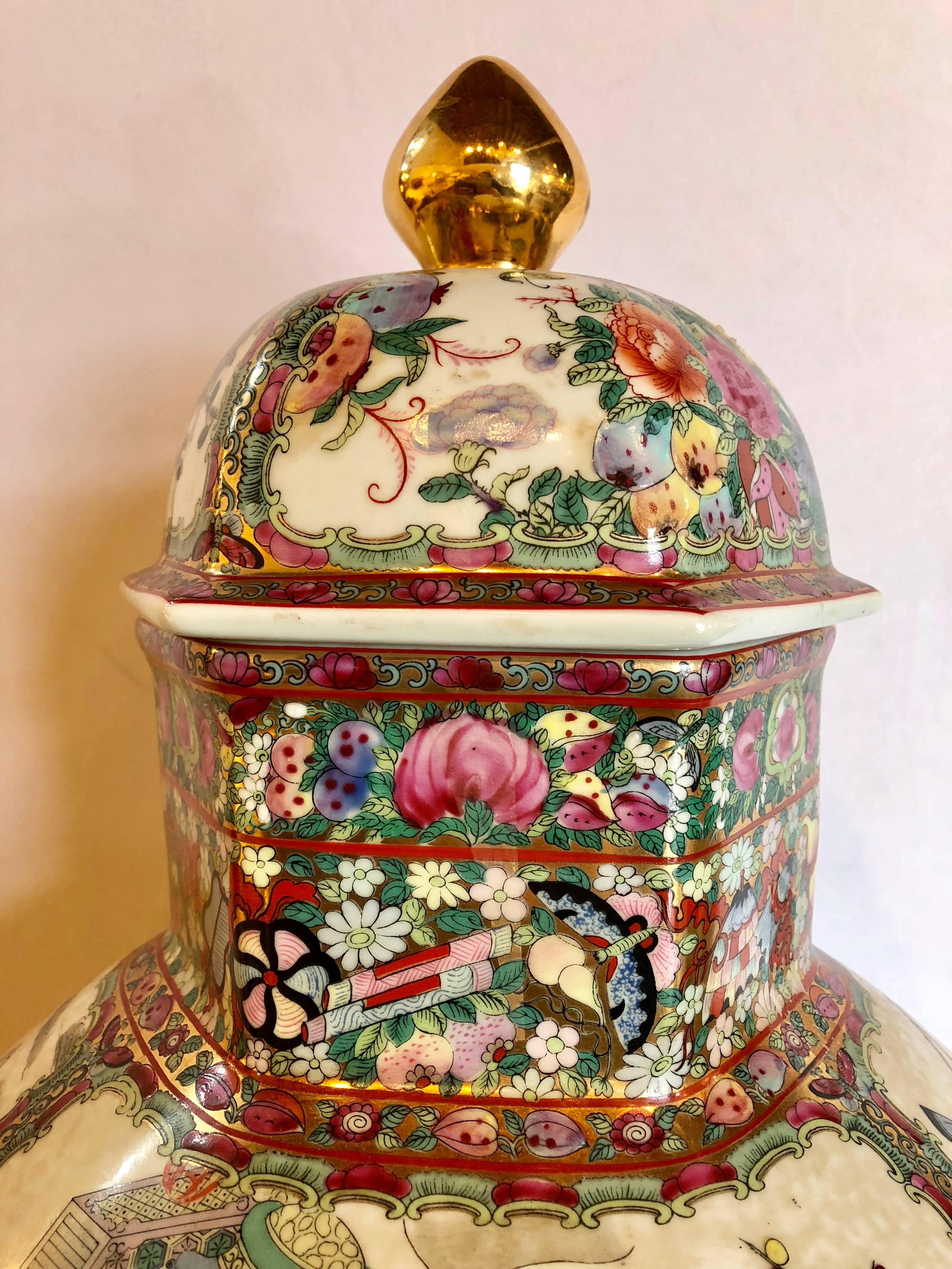 19th Century Rose Medellin Large Covered Jar Ching Dynasty 6