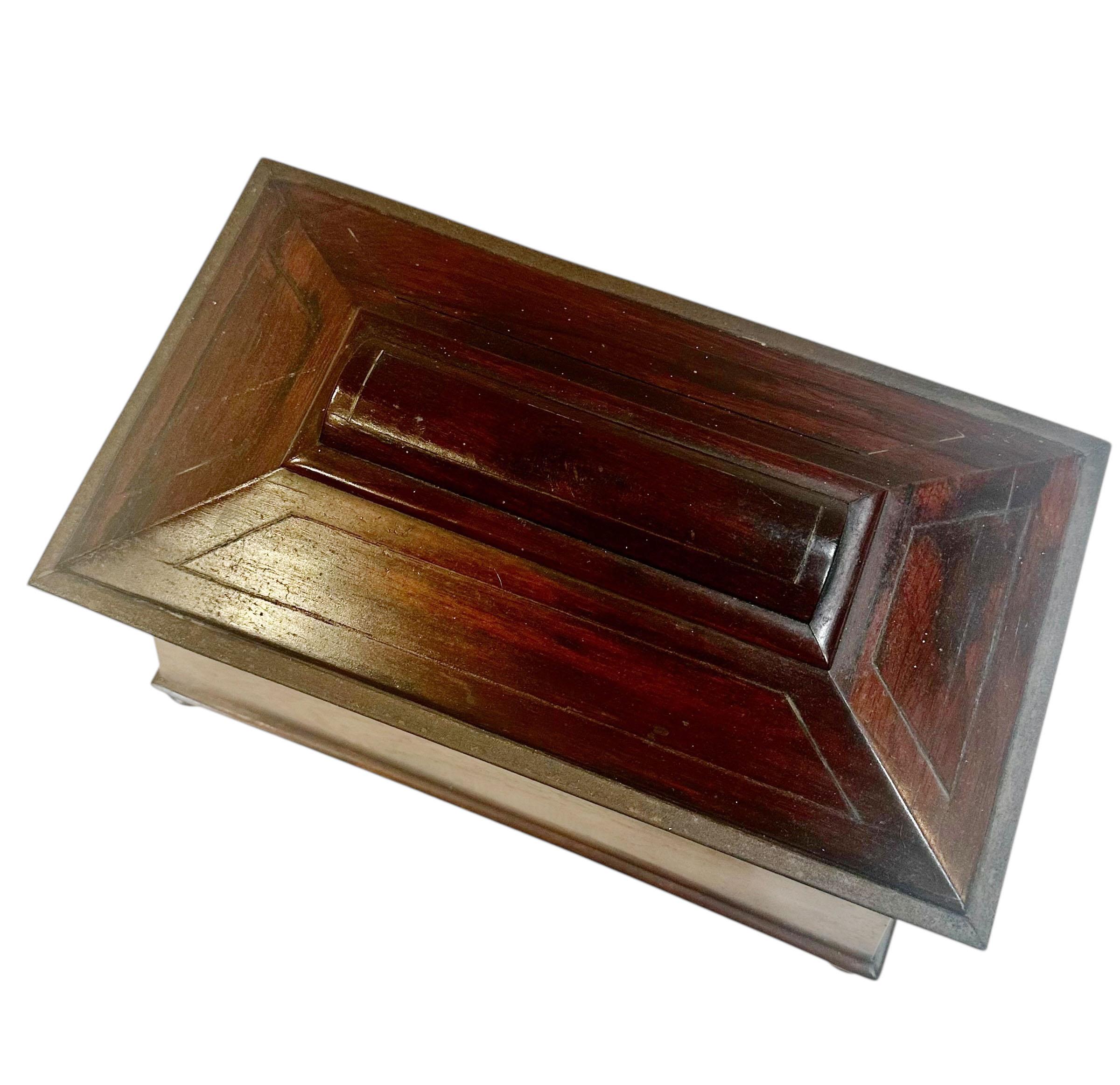 19th Century Rosewood and Brass Tea Caddy from Saint Croix For Sale 4