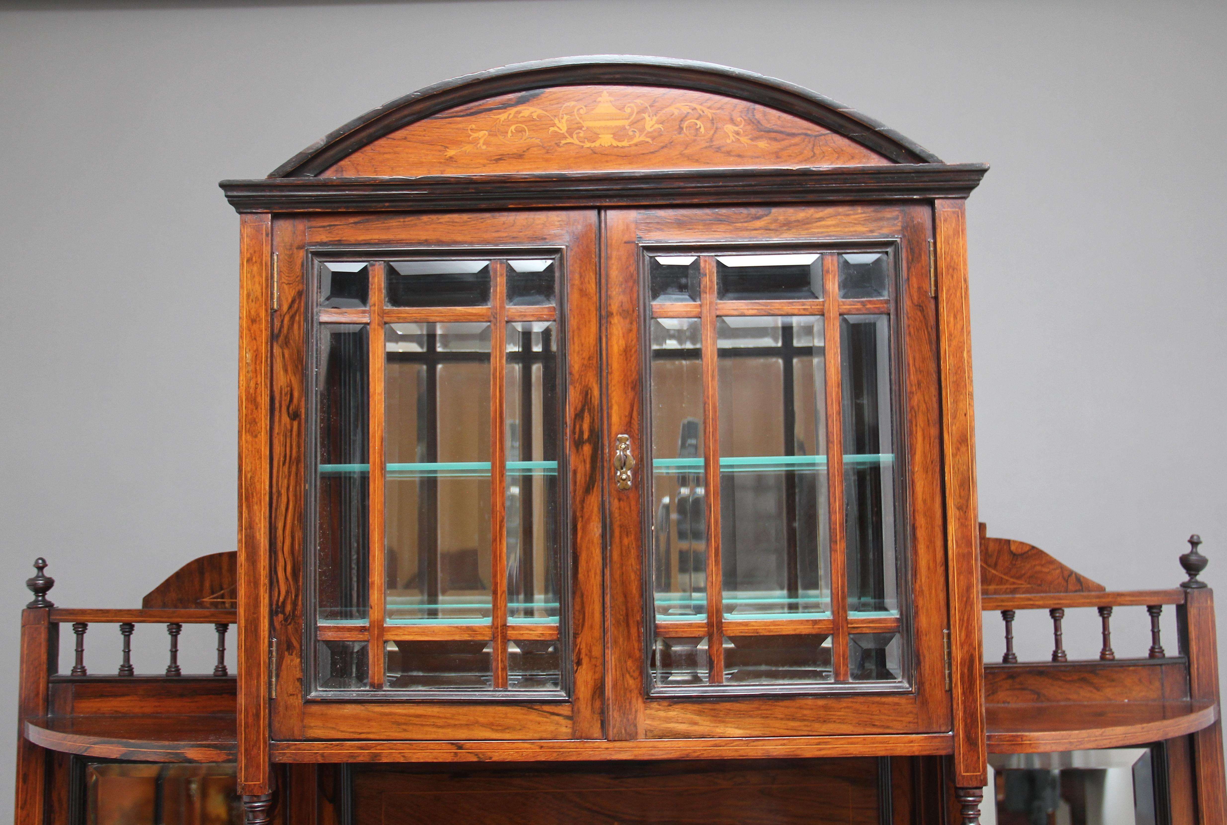 English 19th Century Rosewood and Inlaid Cabinet