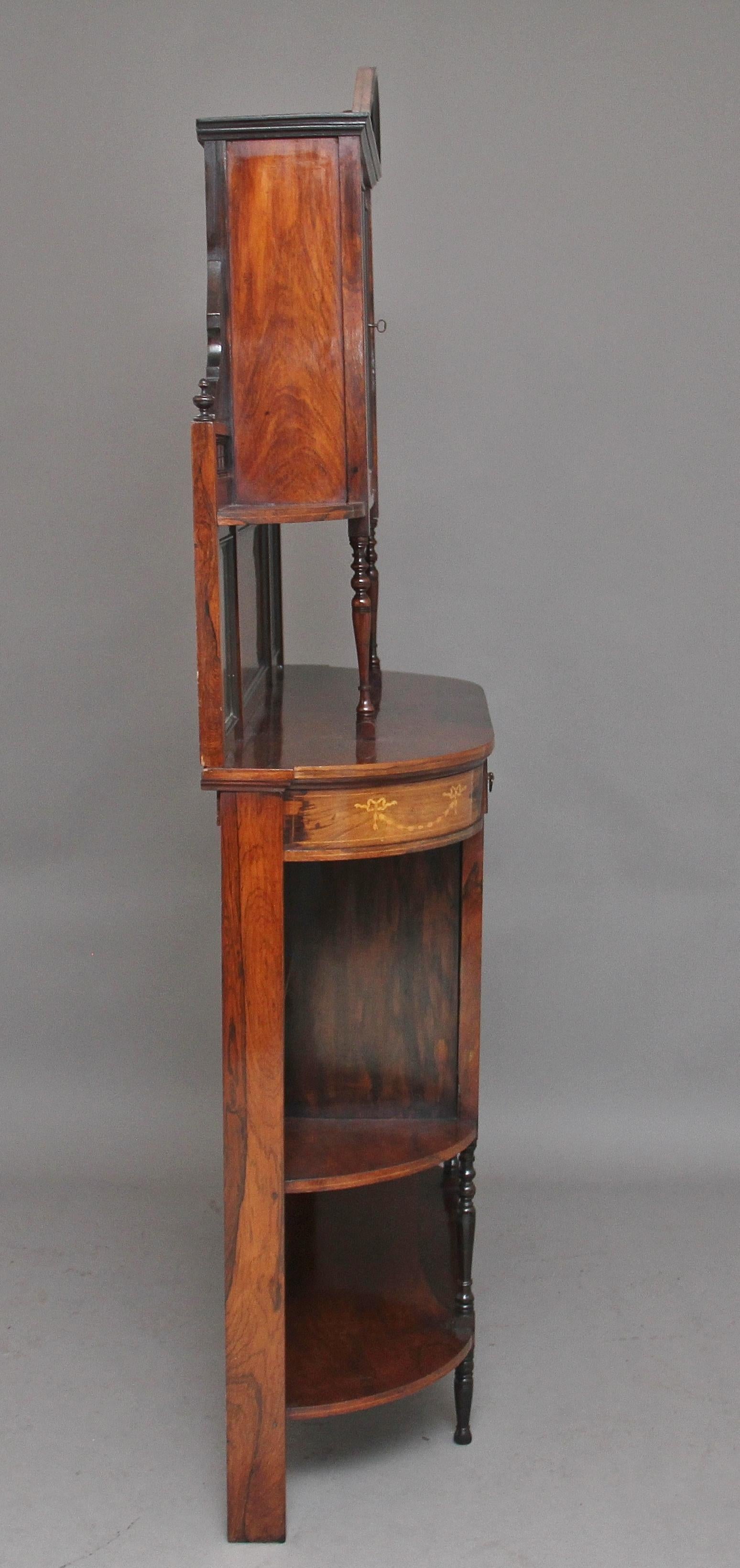 Late 19th Century 19th Century Rosewood and Inlaid Cabinet