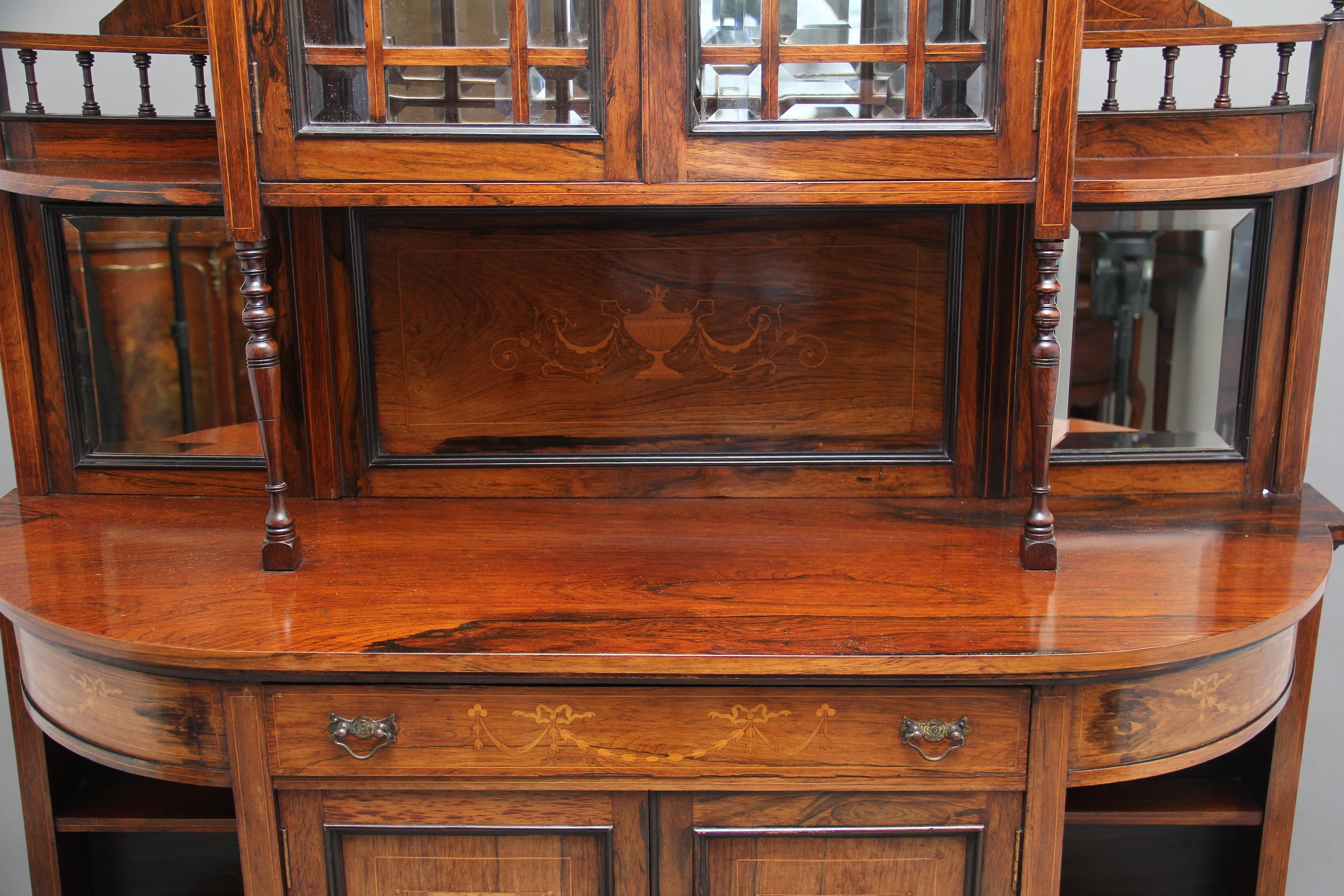 19th Century Rosewood and Inlaid Cabinet 3