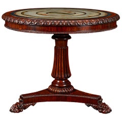 19th Century Rosewood and Pietra Paesina Specimen Table Attributed