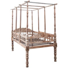 19th Century Rosewood and Teak Bed from Western Rajasthan, India