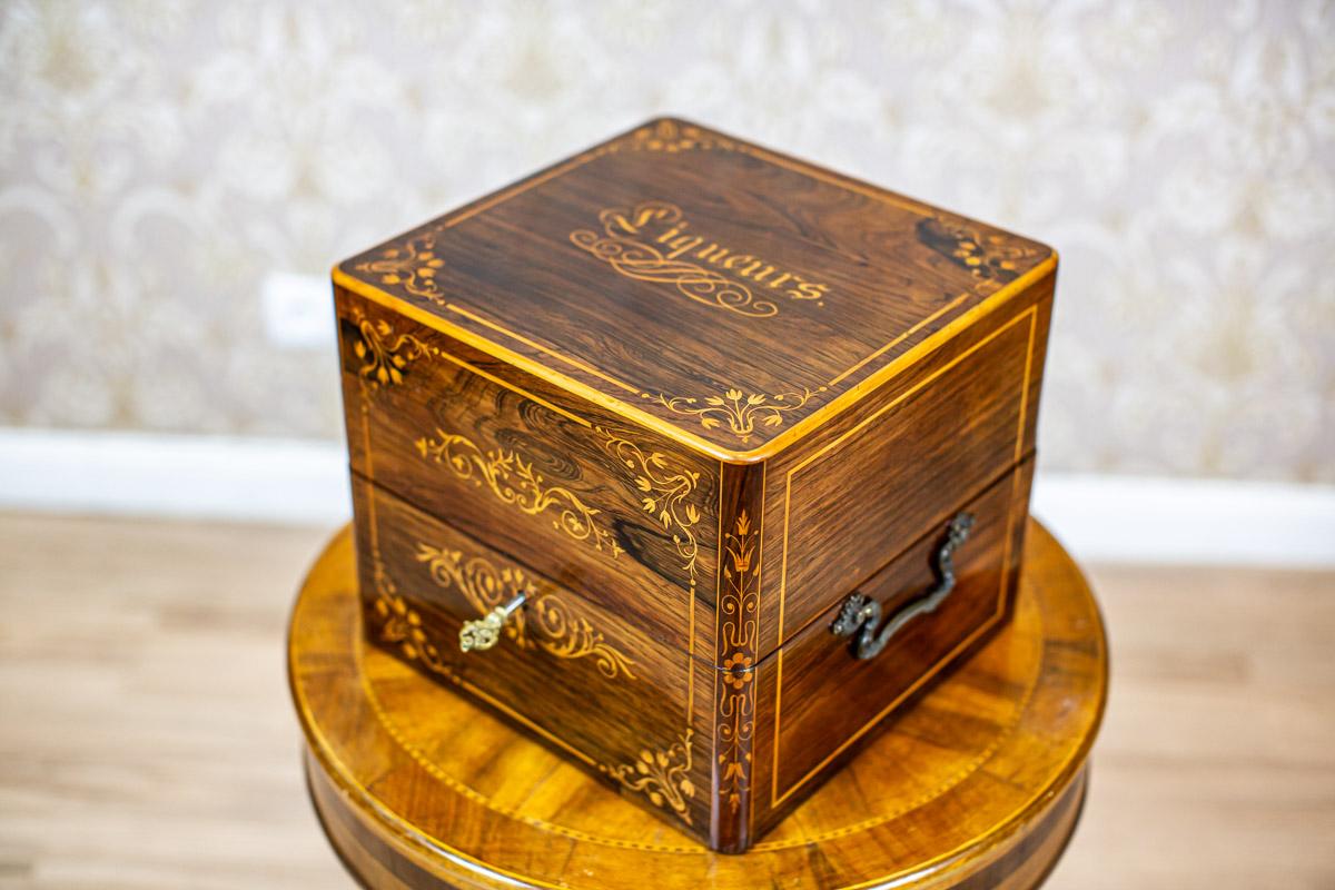 19th-Century Rosewood Box with Liqueur Set 11