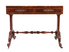 Writing Table Rosewood Brass-Mounted 19th Century