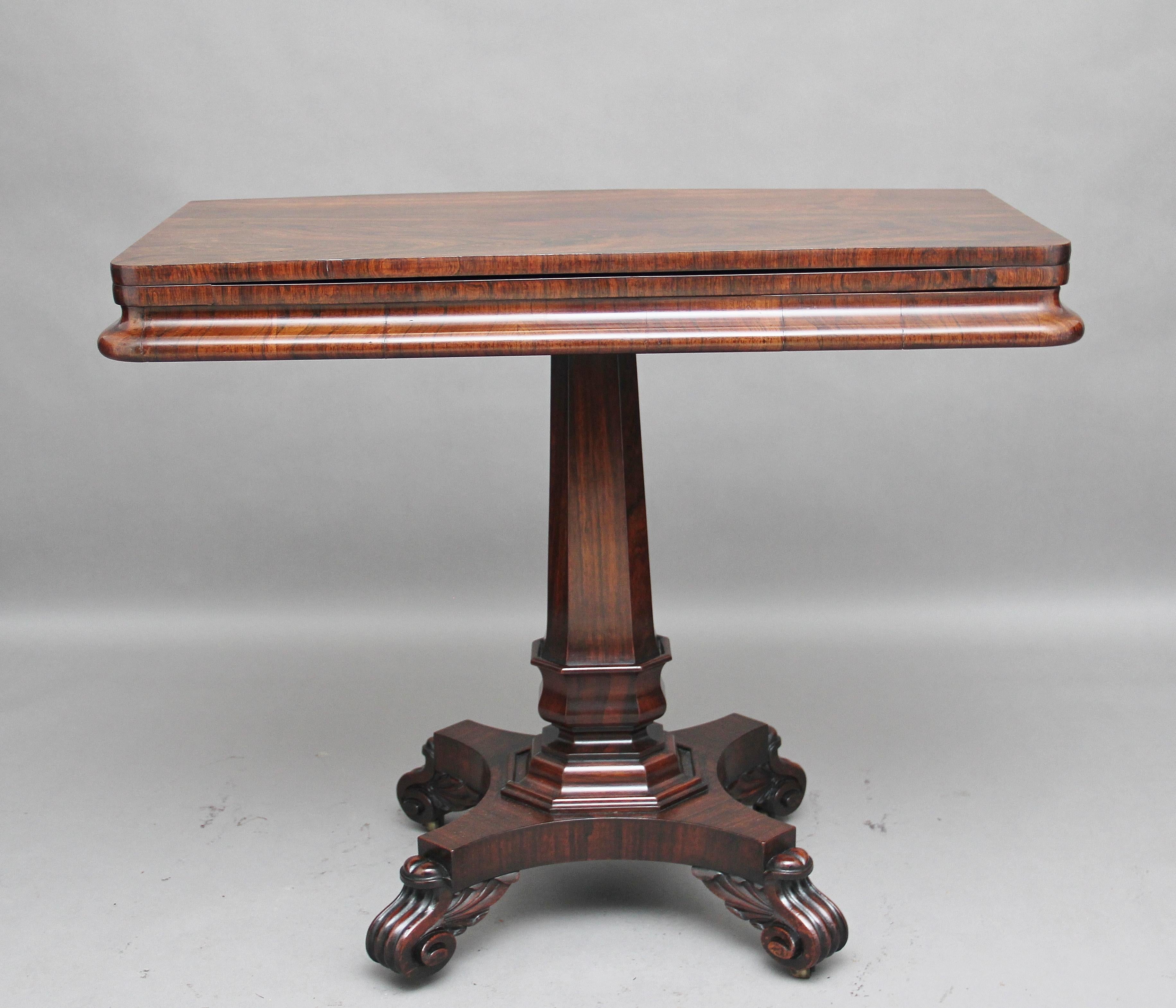 19th Century Rosewood Card Table 5