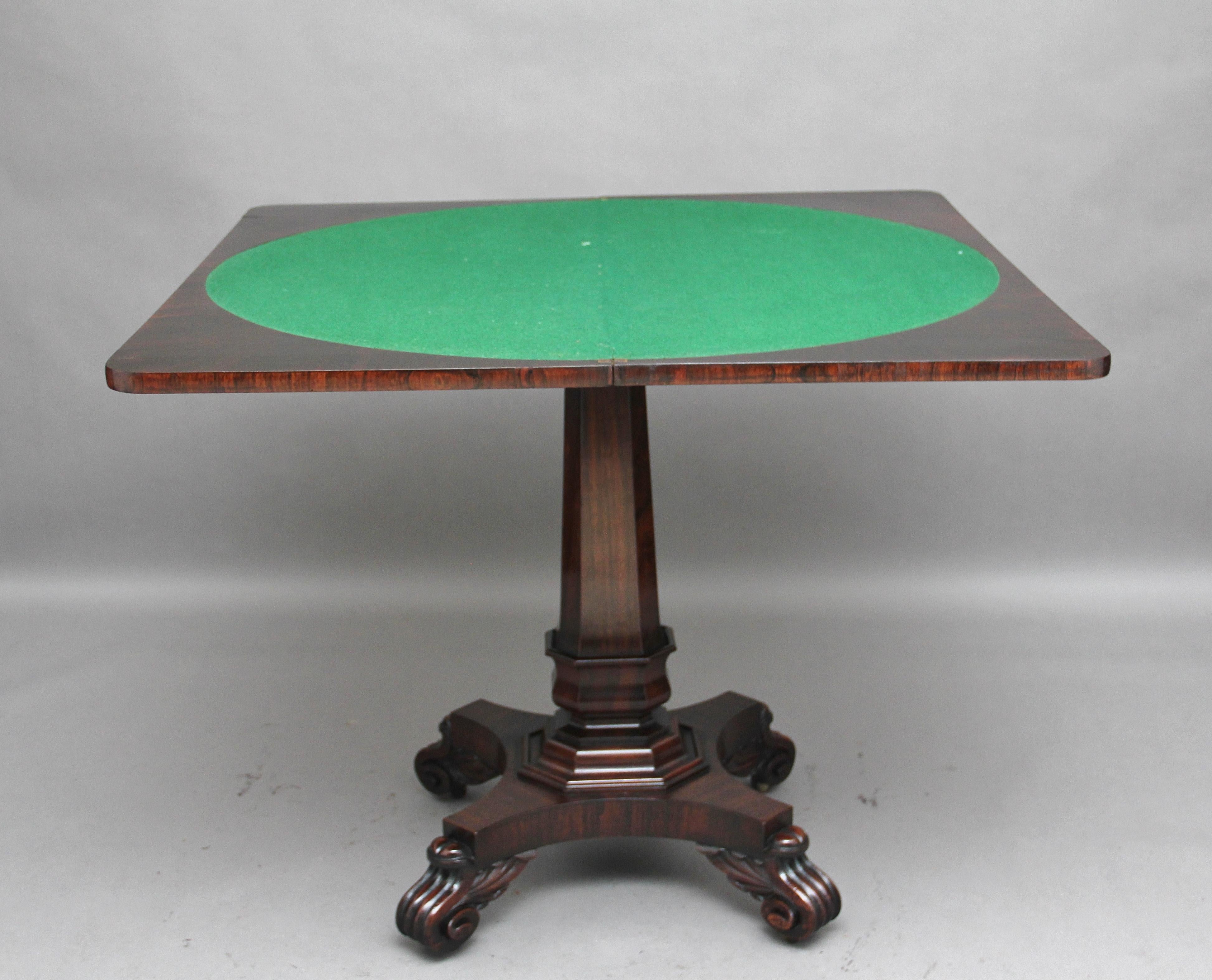 Early Victorian 19th Century Rosewood Card Table