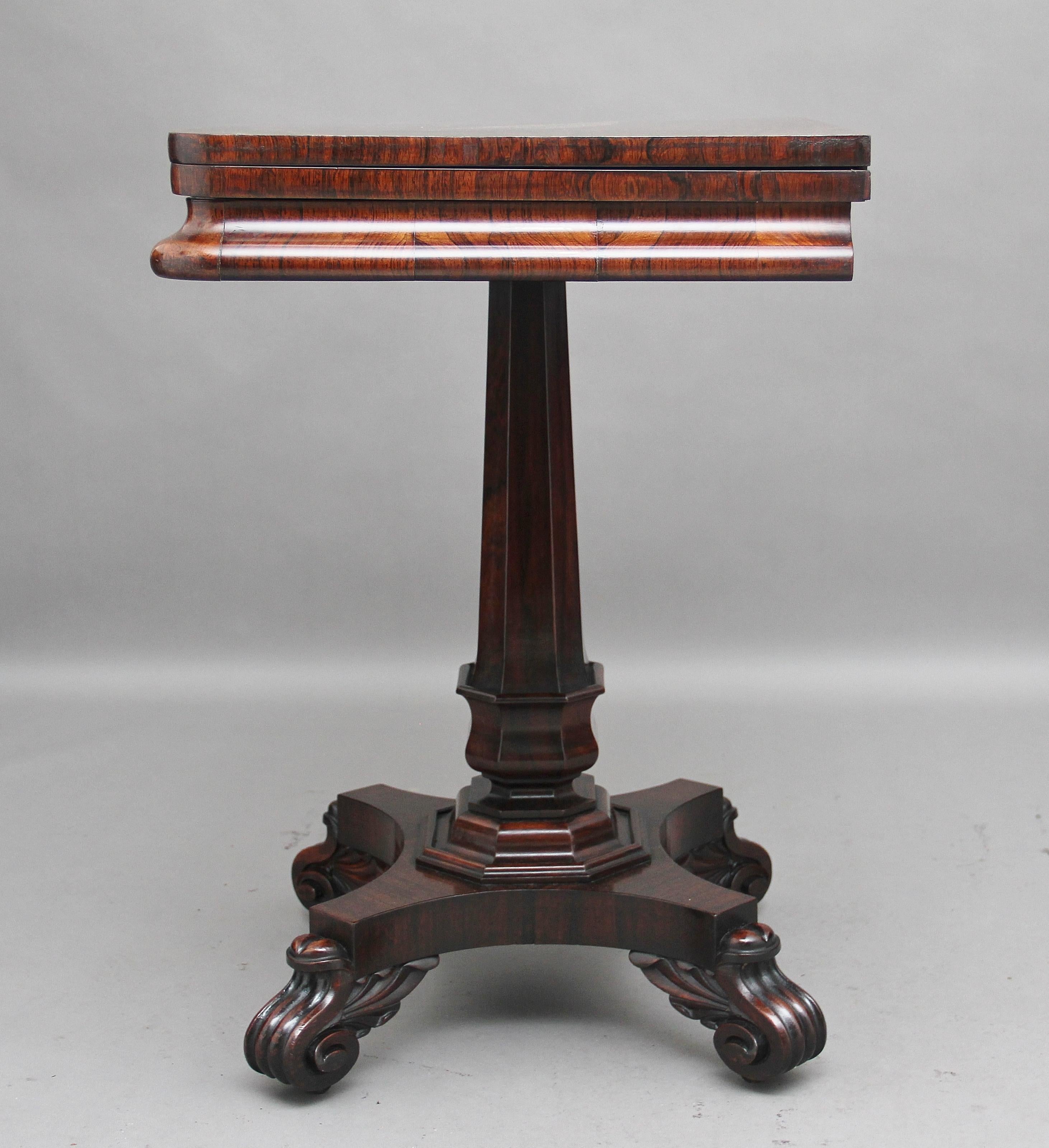 19th Century Rosewood Card Table 1