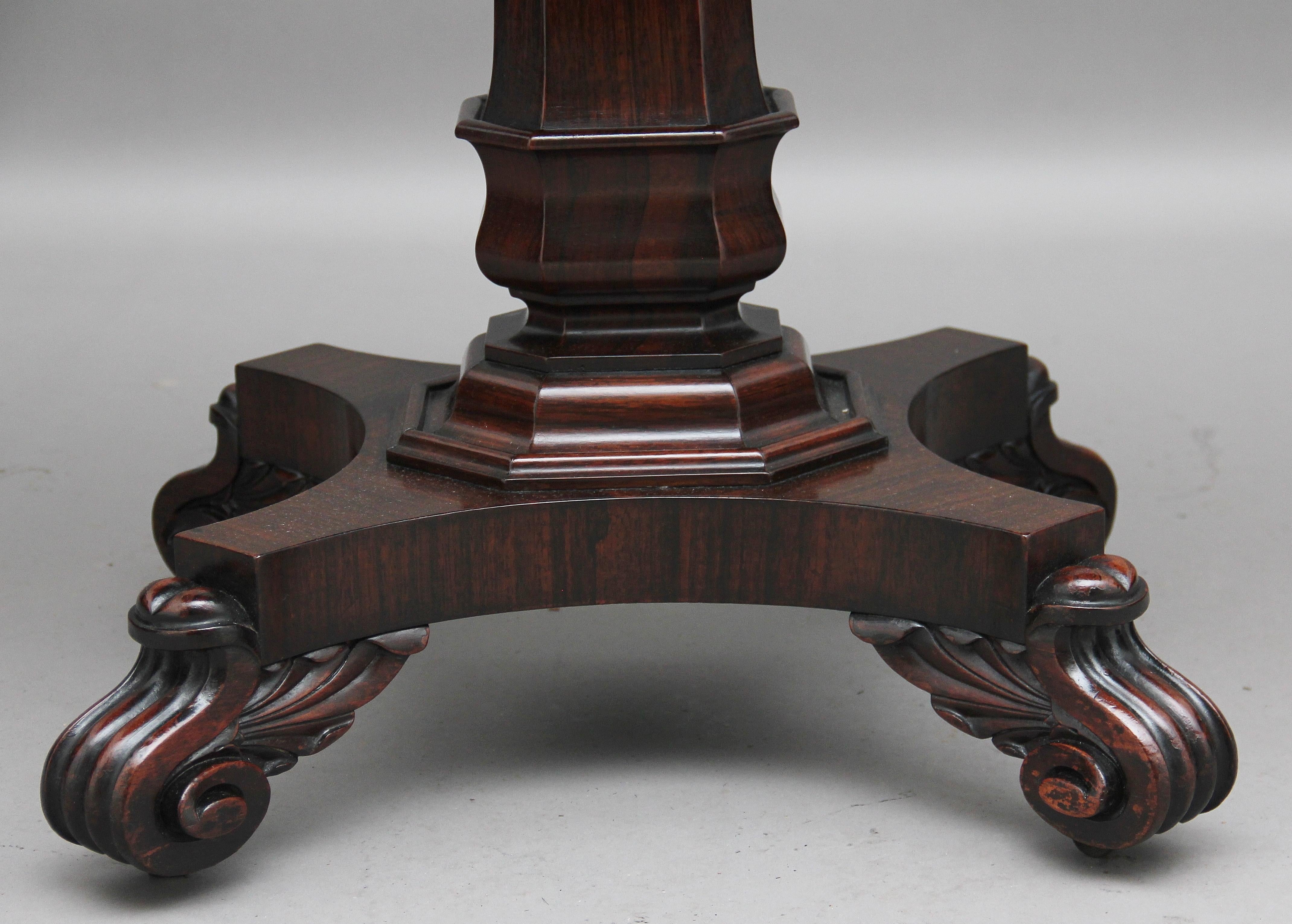 19th Century Rosewood Card Table 3