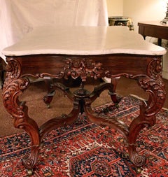 19th Century Rosewood Center Table Attributed to Joseph Meeks