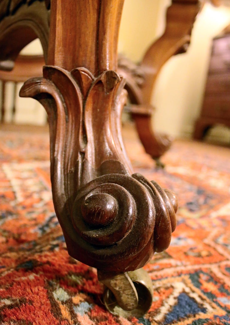 19th Century Rosewood Center Table Attributed to Joseph Meeks For Sale