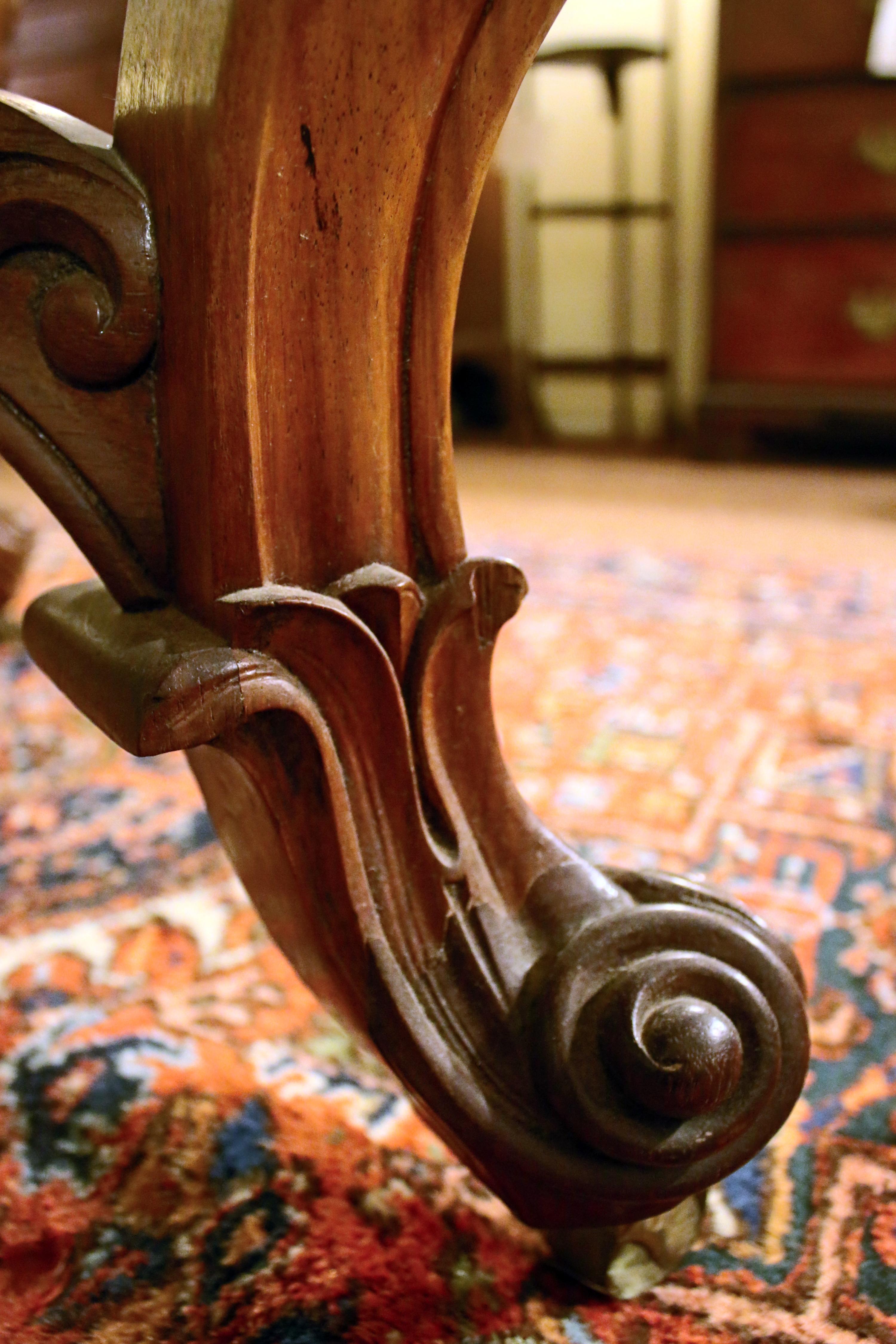 Marble 19th Century Rosewood Center Table Attributed to Joseph Meeks