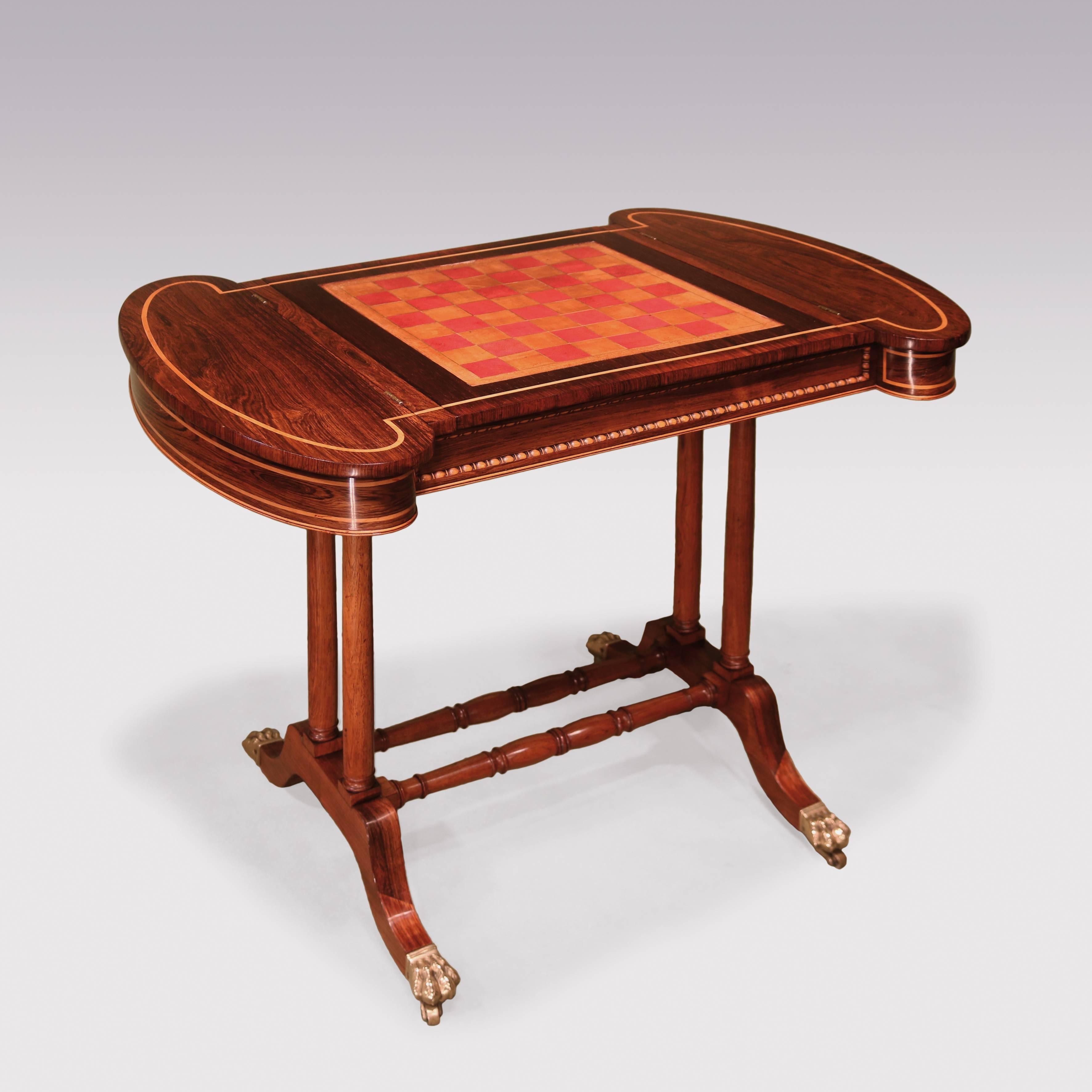 Regency 19th Century Rosewood Chess Backgammon Table