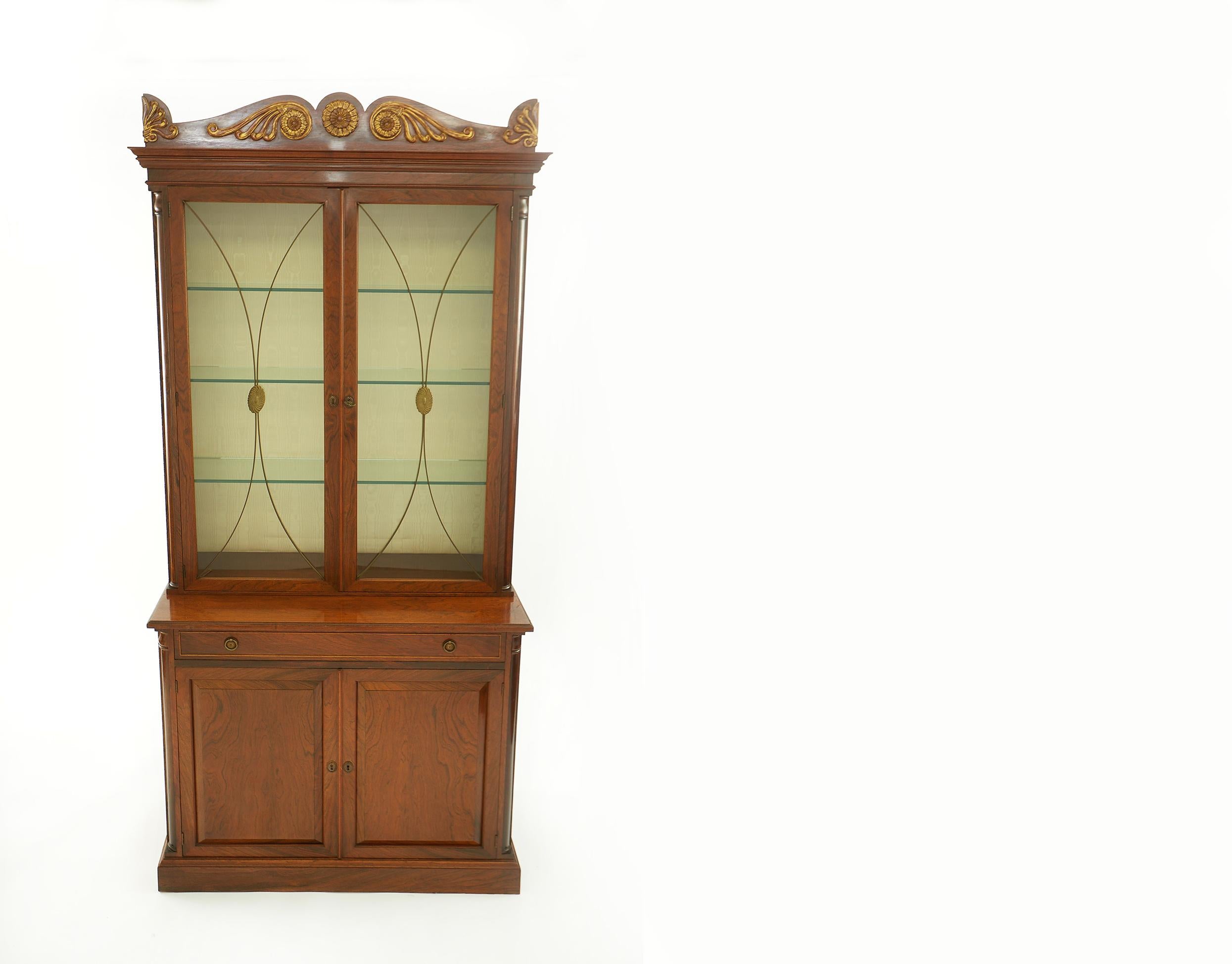 19th Century Rosewood Display Cabinet / Bookcase 7