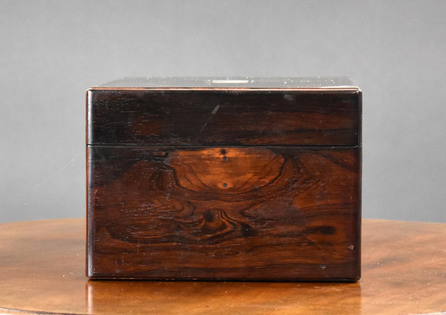 Victorian 19th Century Rosewood Dressing/Jewellery Box For Sale