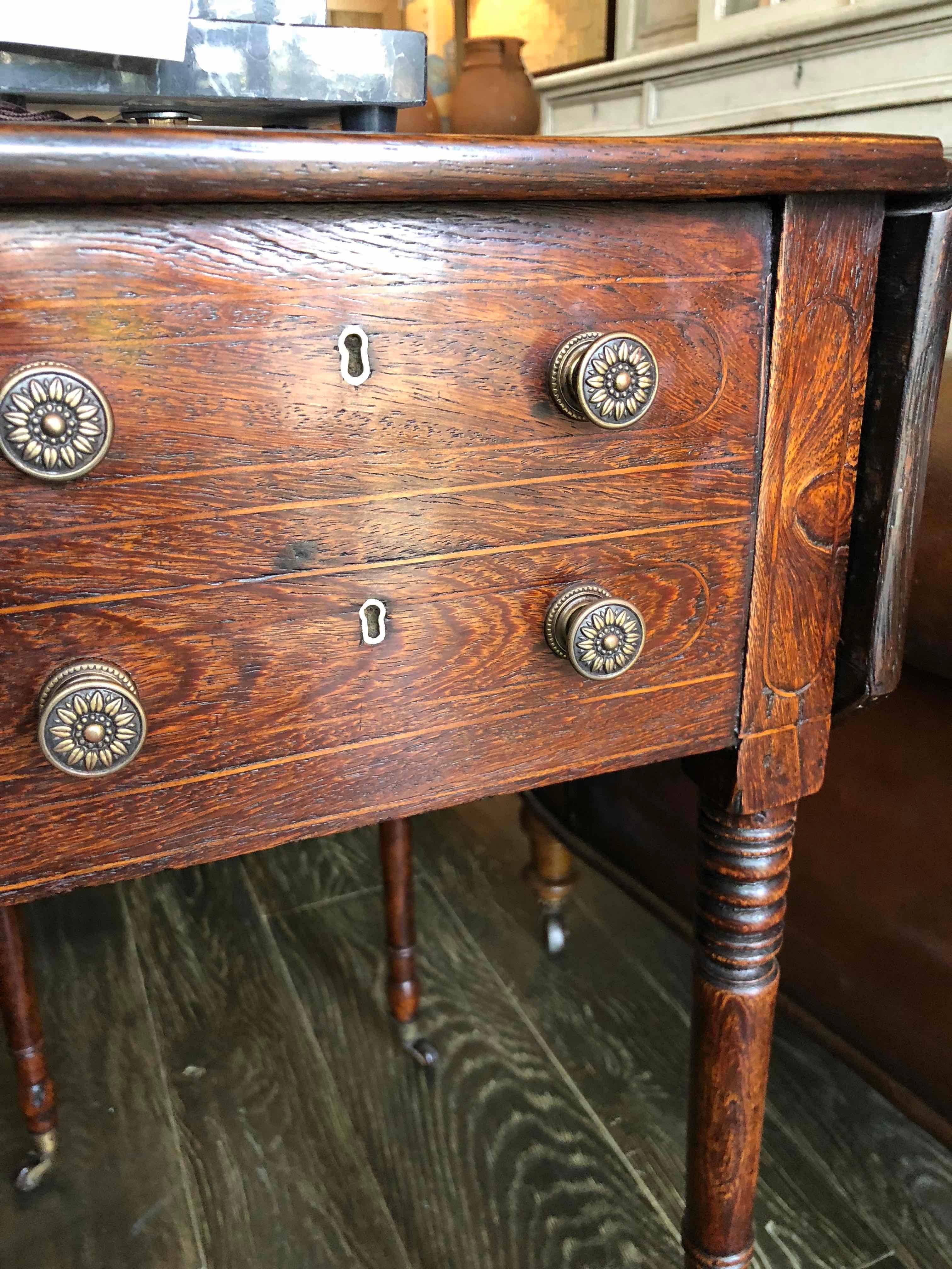 English 19th Century Rosewood Drop-Leaf Side Table